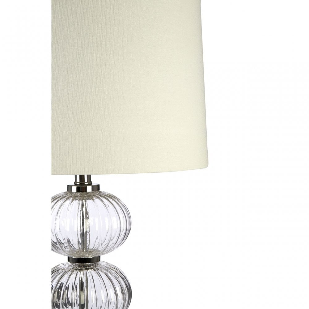 Argi Table Lamp (EU Plug), Glass, Linen, Clear