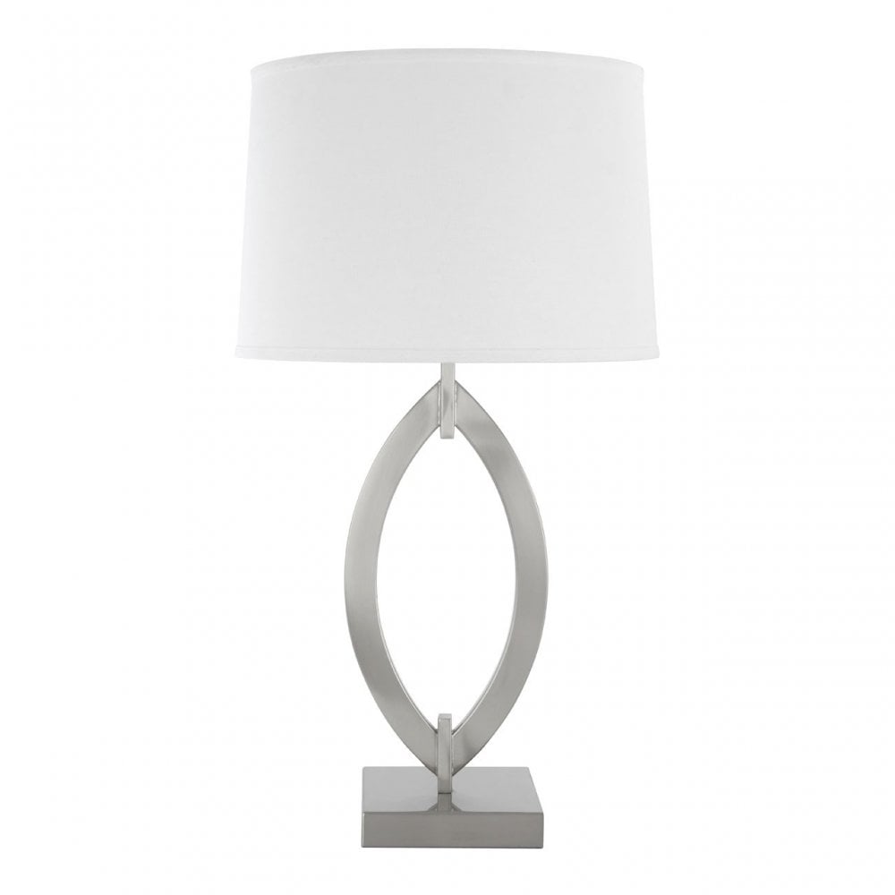 Lina Table Lamp - EU Plug, Fabric, Silver