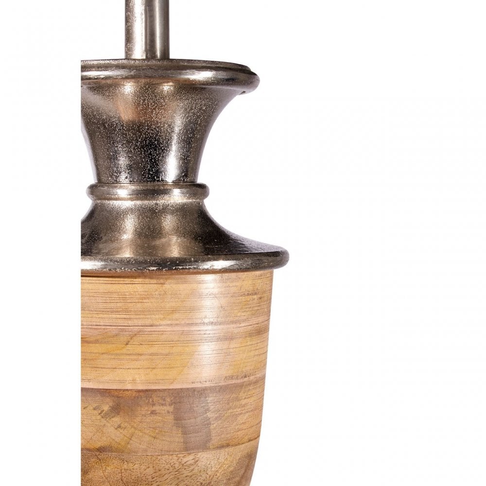 Hampstead Table Lamp Base, Aluminium, Mango Wood, Brown