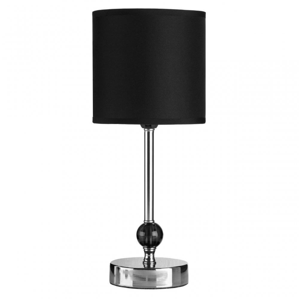 Table Lamp, Chromed Fabric, Black