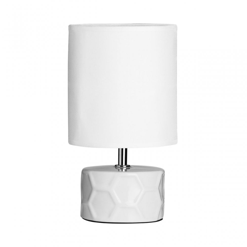 Honeycomb Table Lamp, Ceramic, White