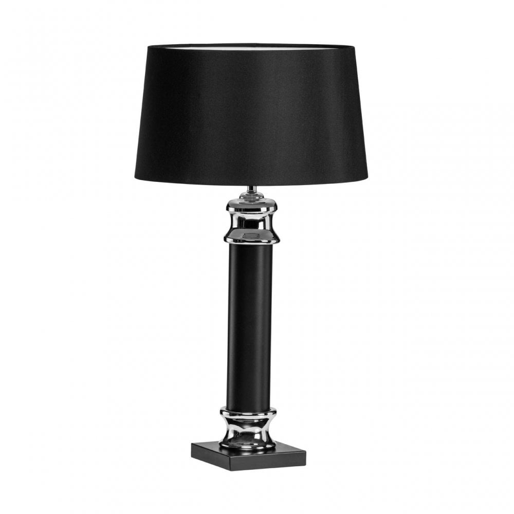 Buffet Regents Table Lamp, Fabric, Black