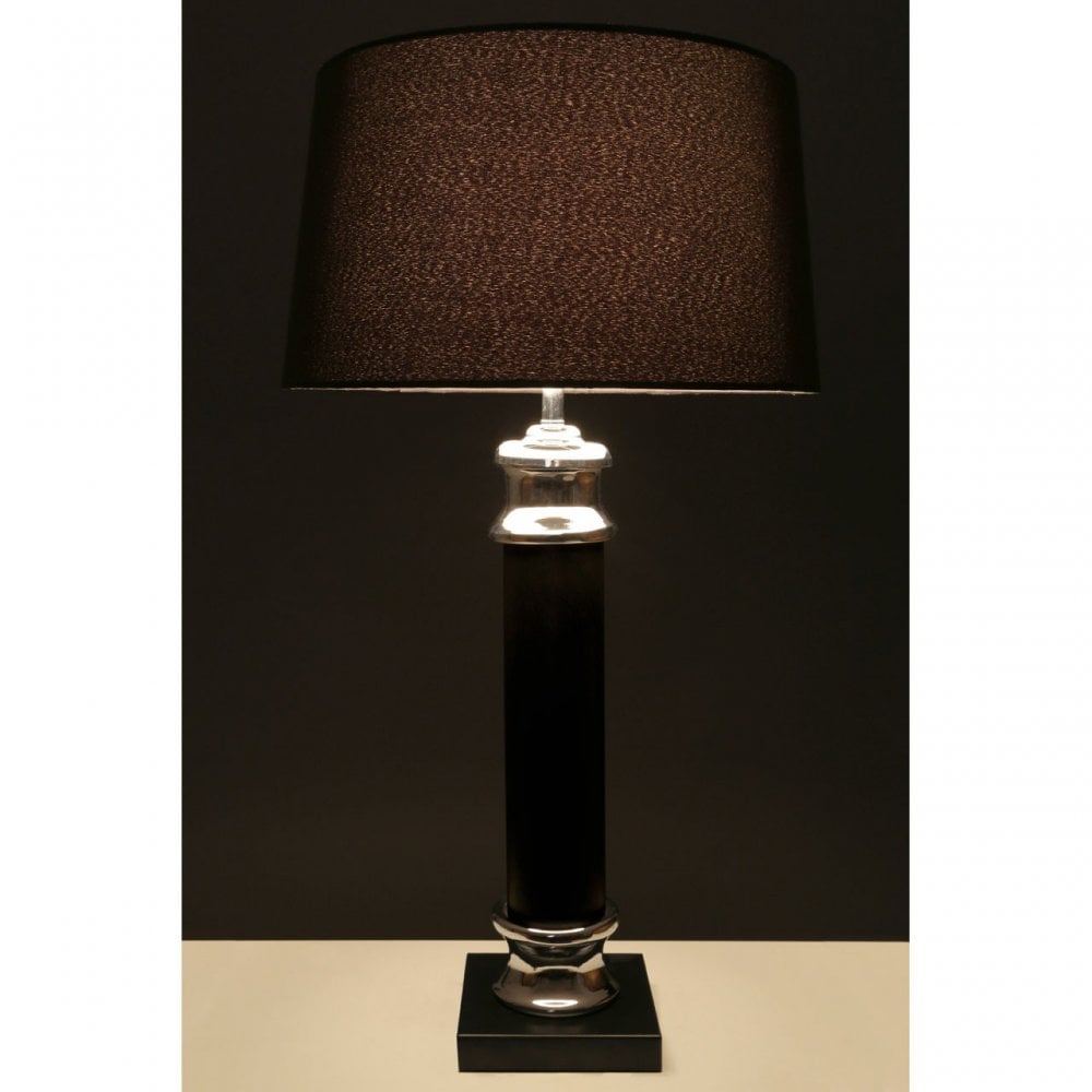 Buffet Regents Table Lamp, Fabric, Black