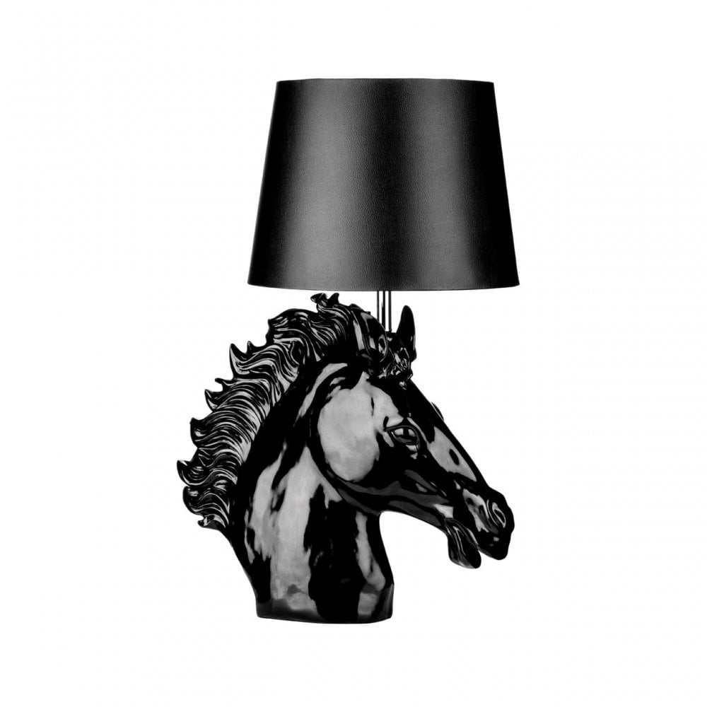 Caballo Table Lamp, Polyresin, Black