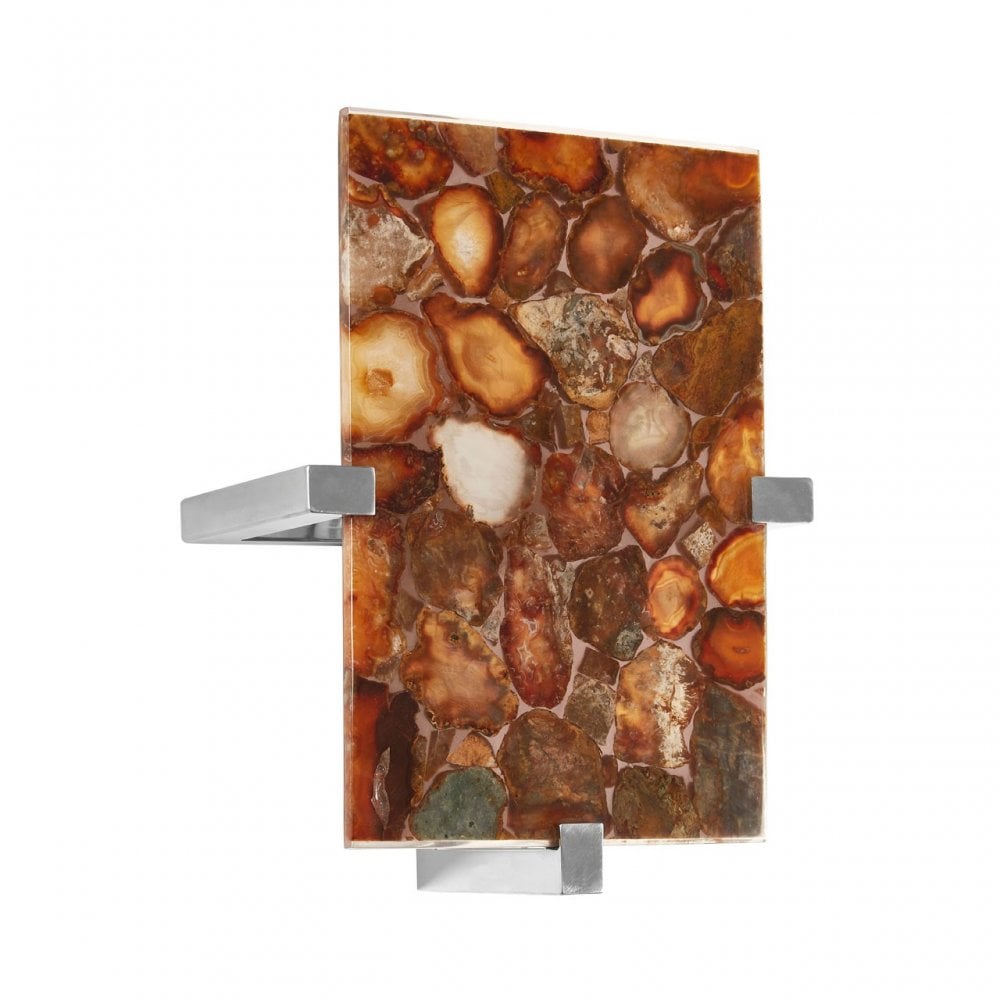 Artefacto Agate Stone Wall Light, Agate, Stainless Steel, Natural