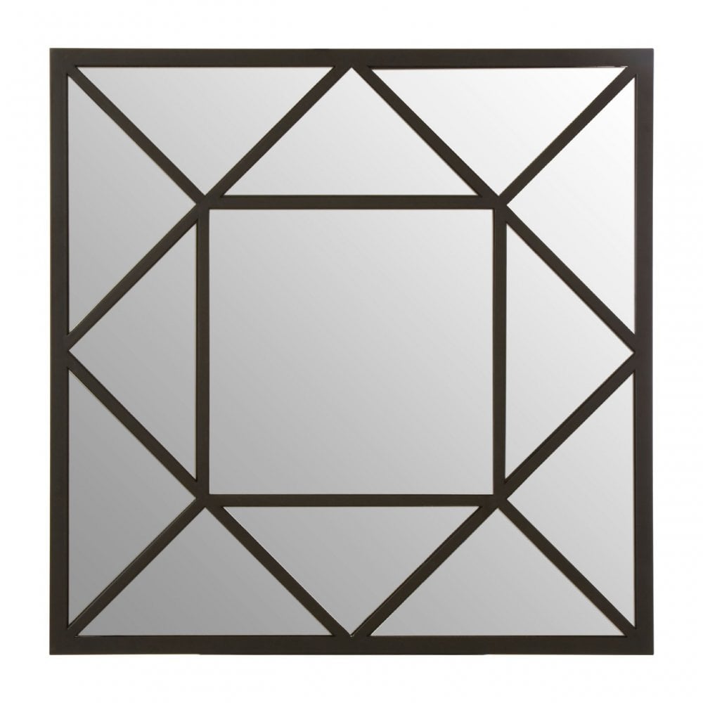 Descartes Triangular Design Wall Mirror, Black