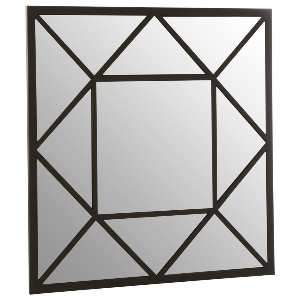 Descartes Triangular Design Wall Mirror, Black