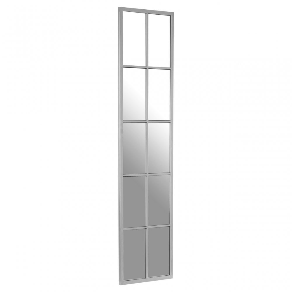 Descartes Portrait Wall Mirror, Mirrored Glass, Stainless Steel, Silver