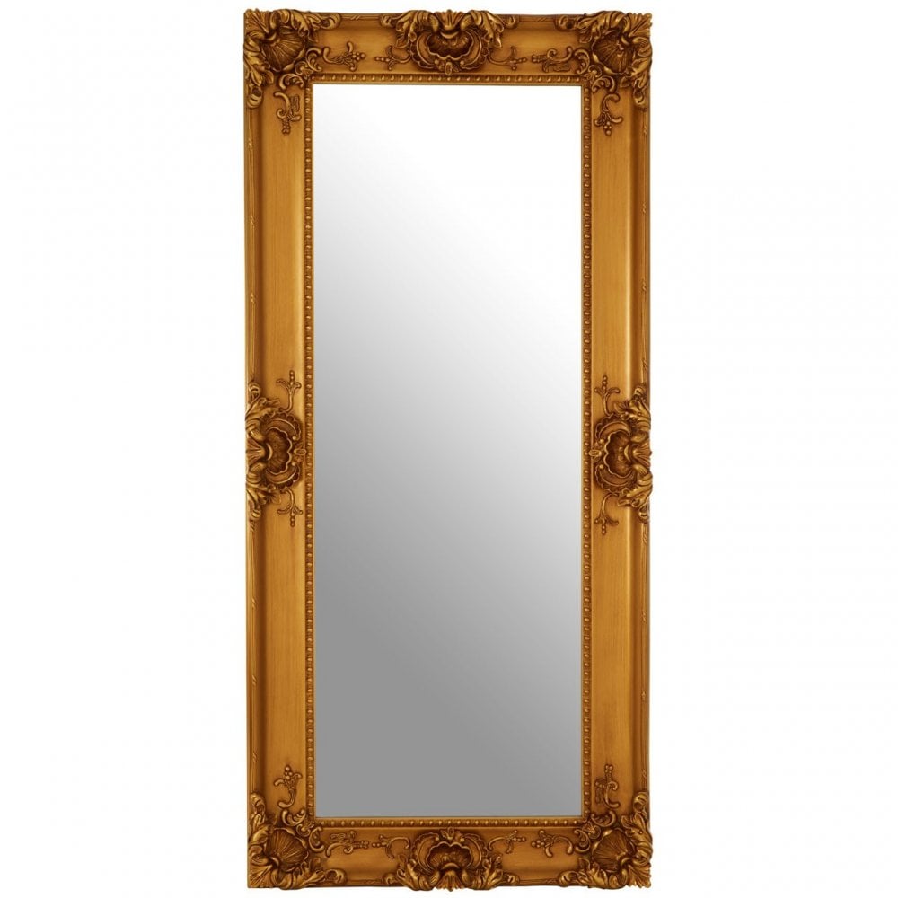 Carmen Wall Mirror, Wood, Mirrored Glass, Wood, Gold