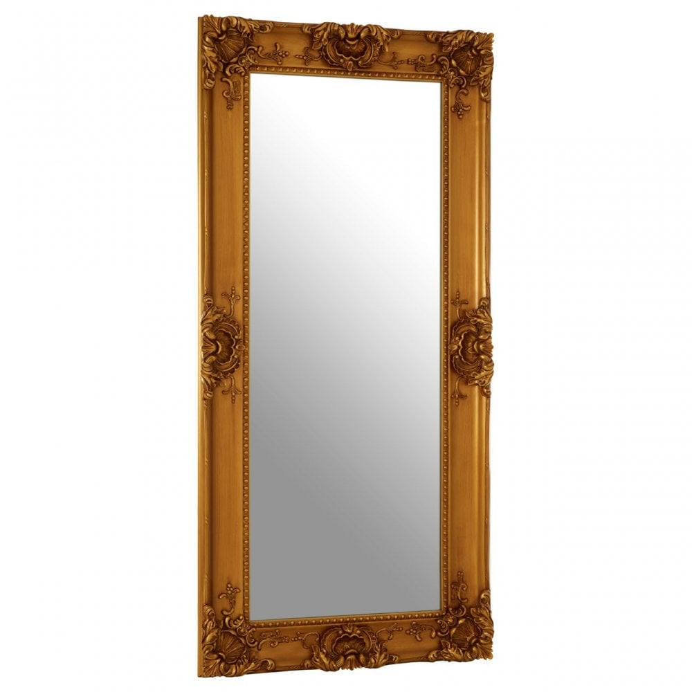 Carmen Wall Mirror, Wood, Mirrored Glass, Wood, Gold