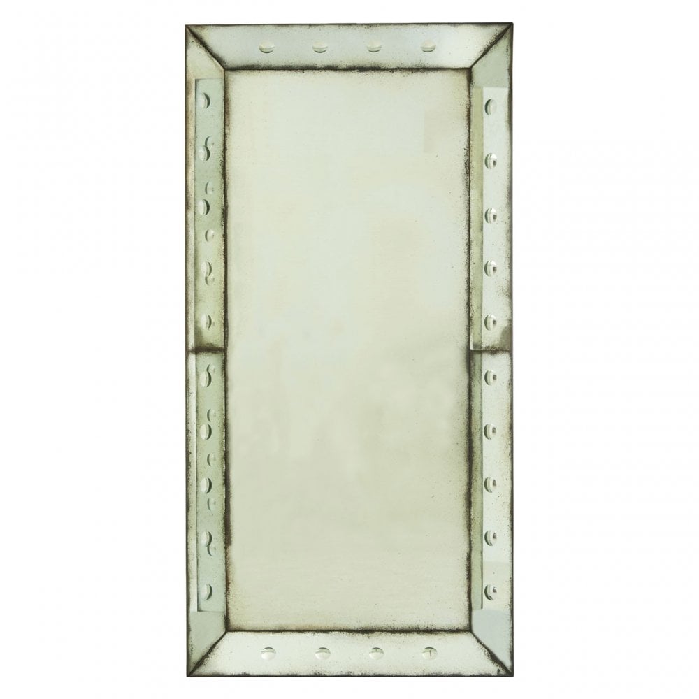 Rizzar Large Bubble Effect Wall Mirror, Glass, Plywood, Black