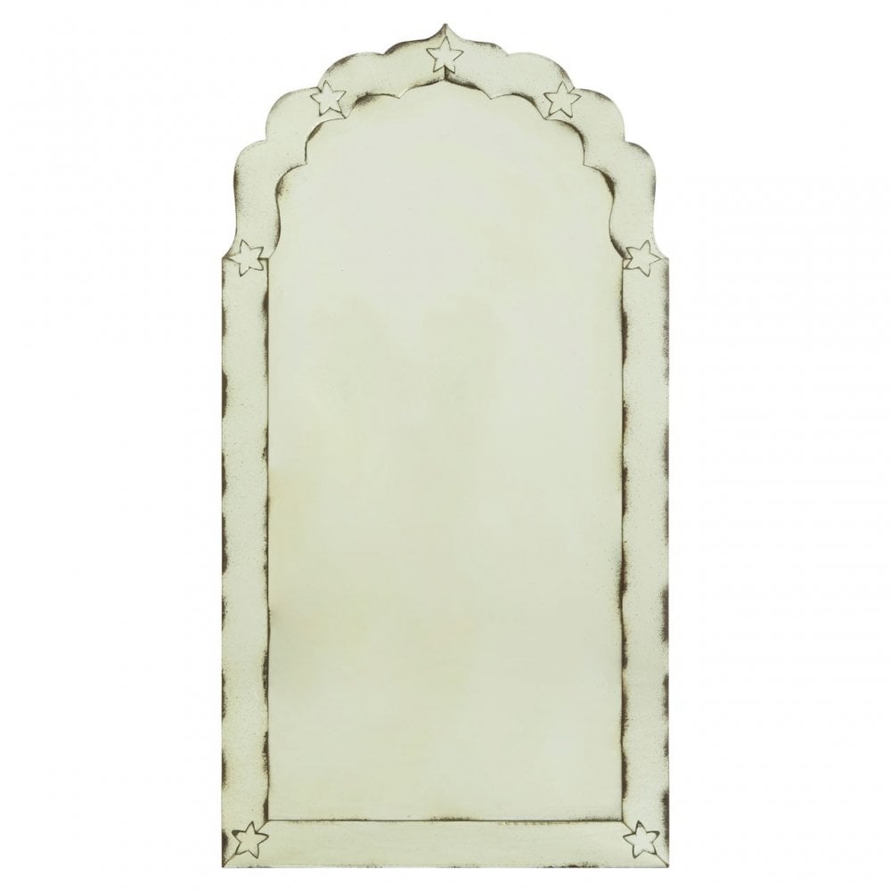 Rizzar Arched / Star Detail Wall Mirror, Glass, Plywood, Black