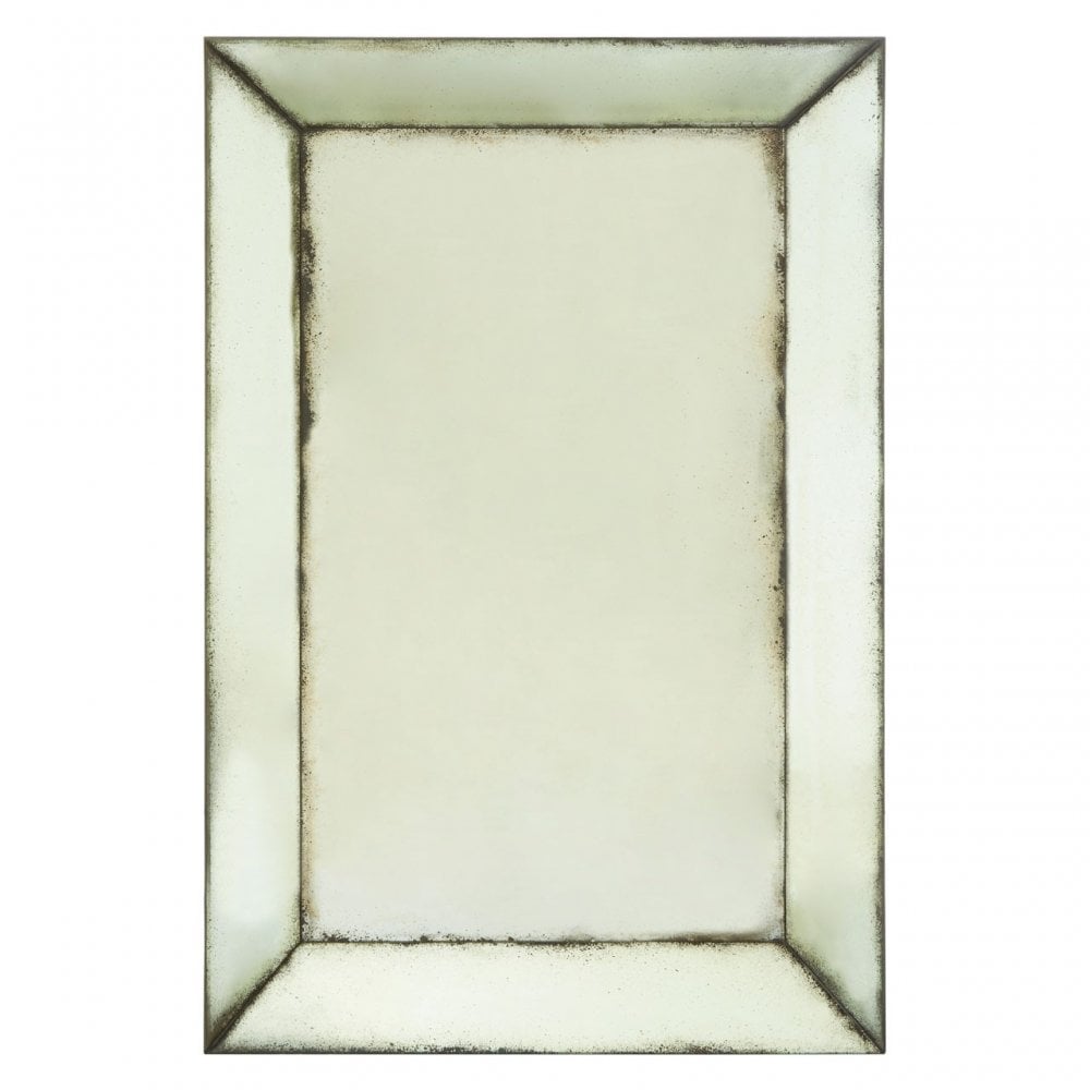 Rizzar Large Bevelled Wall Mirror, Glass, Plywood, Black