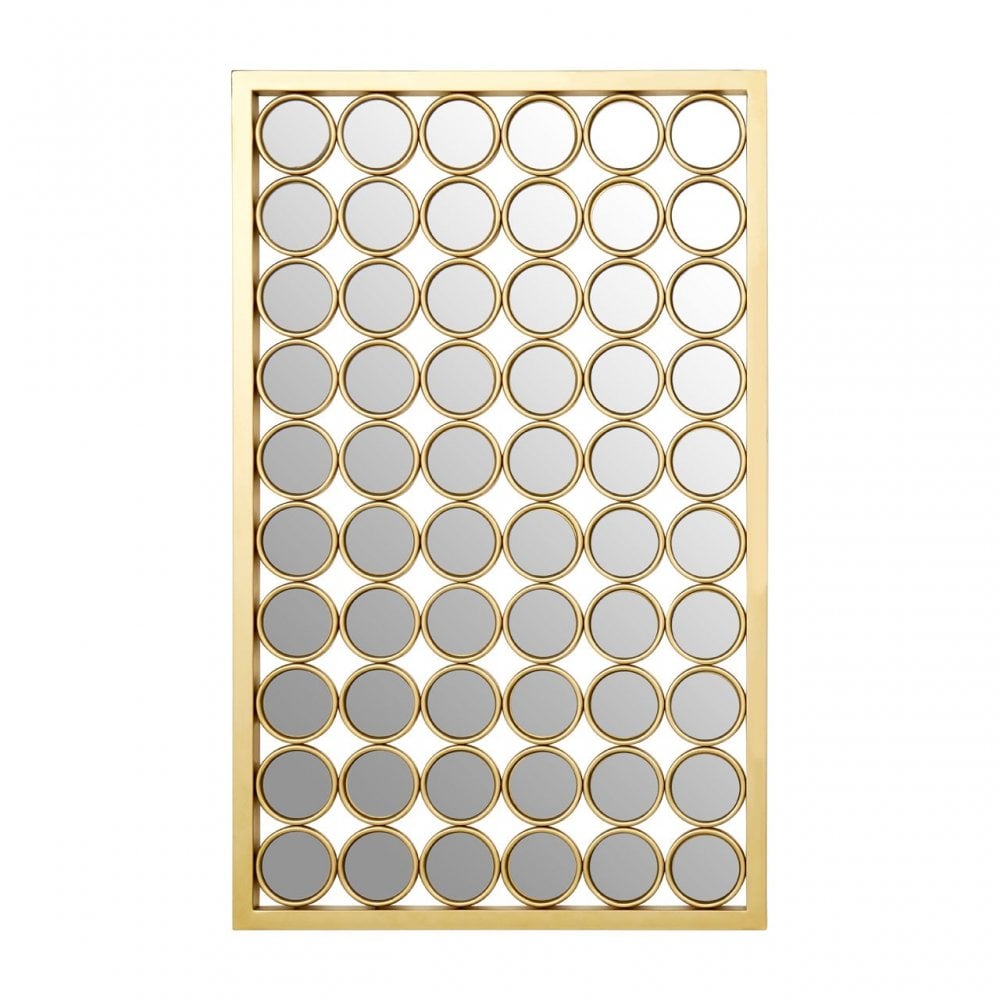 Meissa Wall Mirror, Mirrored Glass, Gold