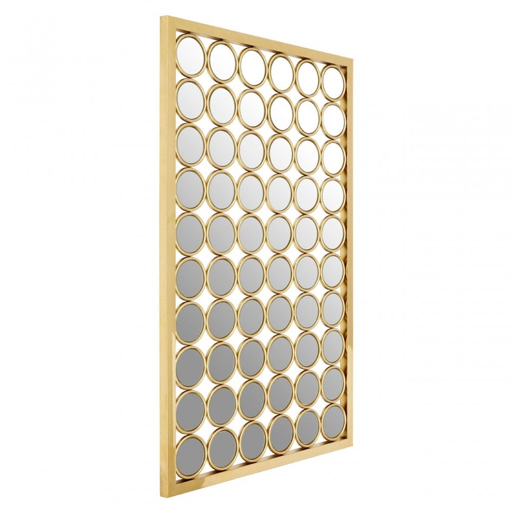 Meissa Wall Mirror, Mirrored Glass, Gold