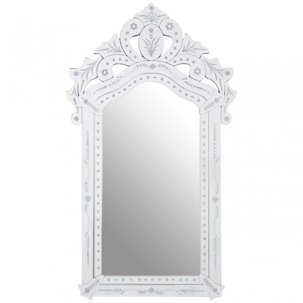 Gwenith Wall Mirror, Crystal Mirror, Silver