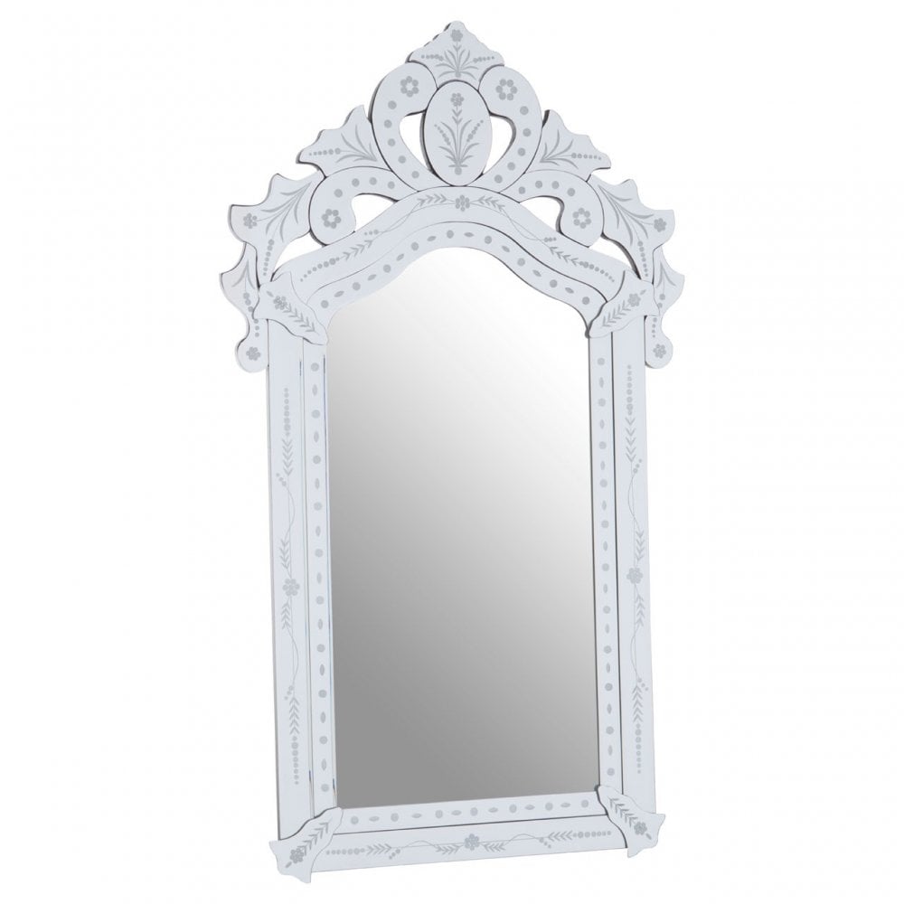 Gwenith Wall Mirror, Crystal Mirror, Silver