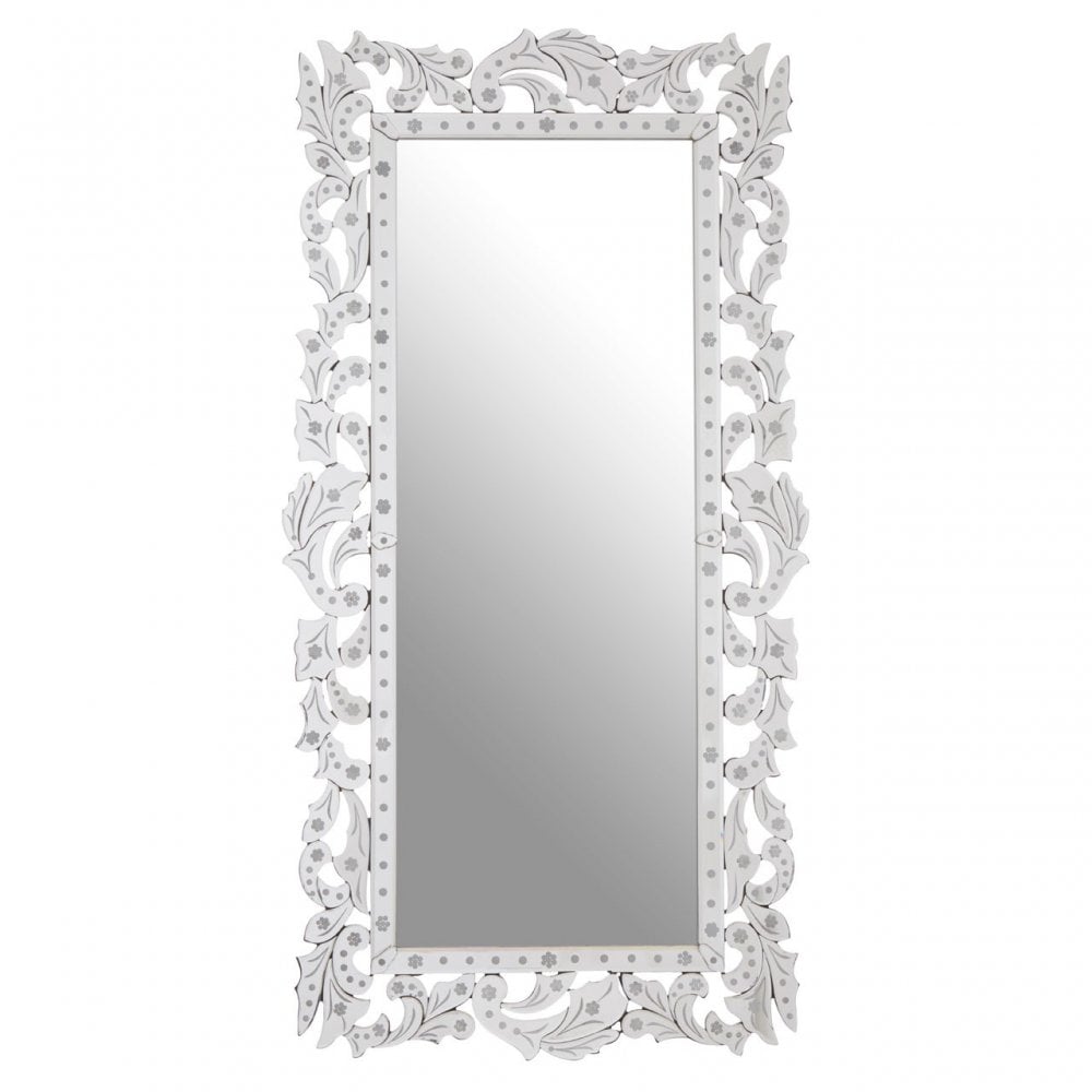 Geonna Wall Mirror, Crystal Mirror, Silver