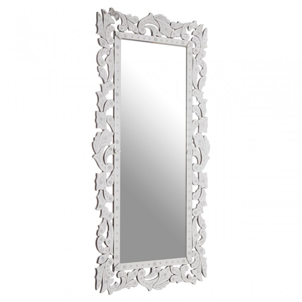 Geonna Wall Mirror, Crystal Mirror, Silver