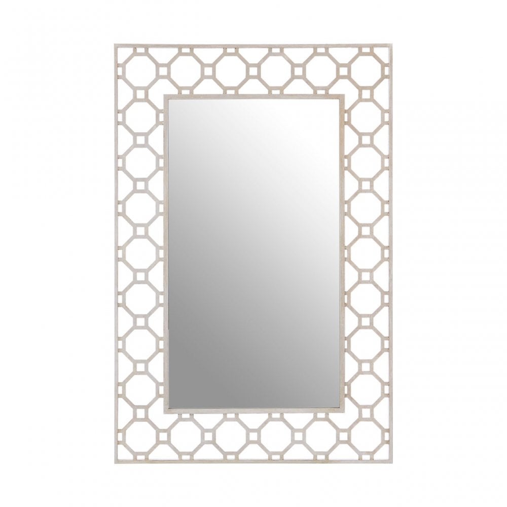 Zodiac Arabesque Wall Mirror, Glass, Silver