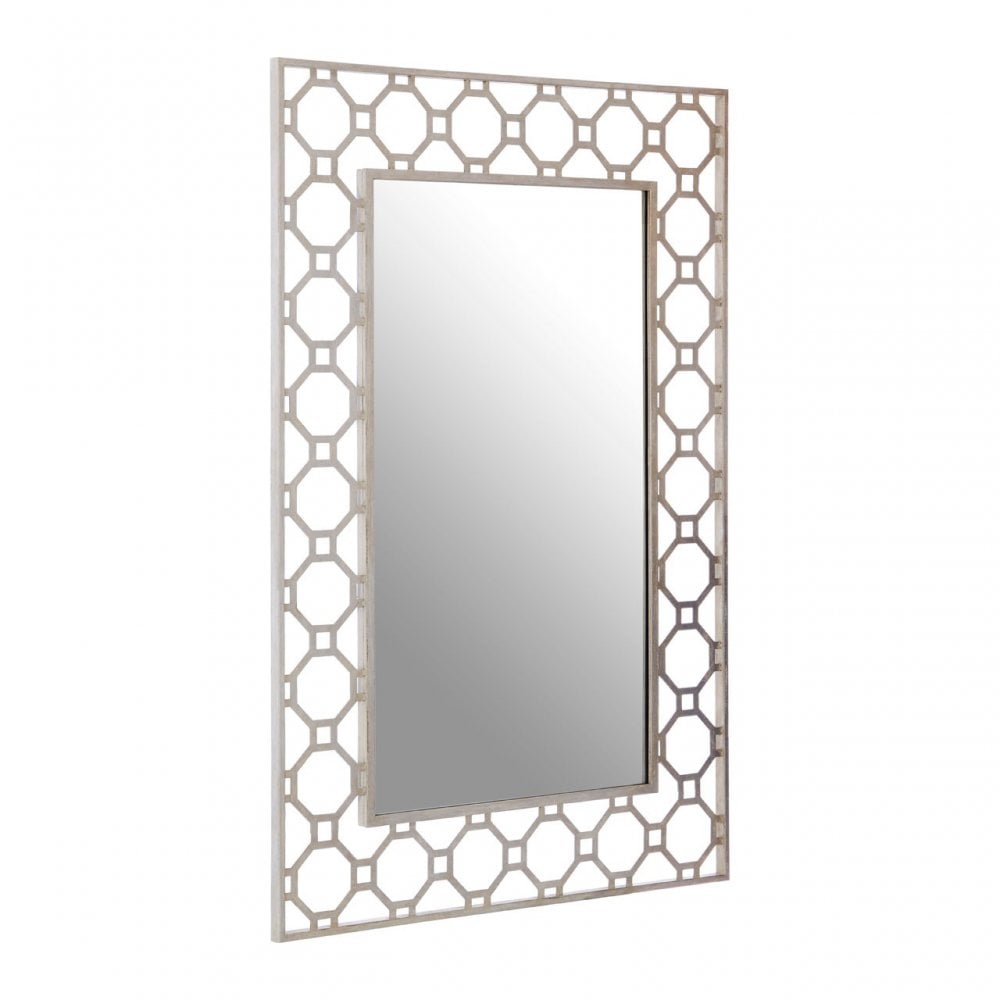 Zodiac Arabesque Wall Mirror, Glass, Silver