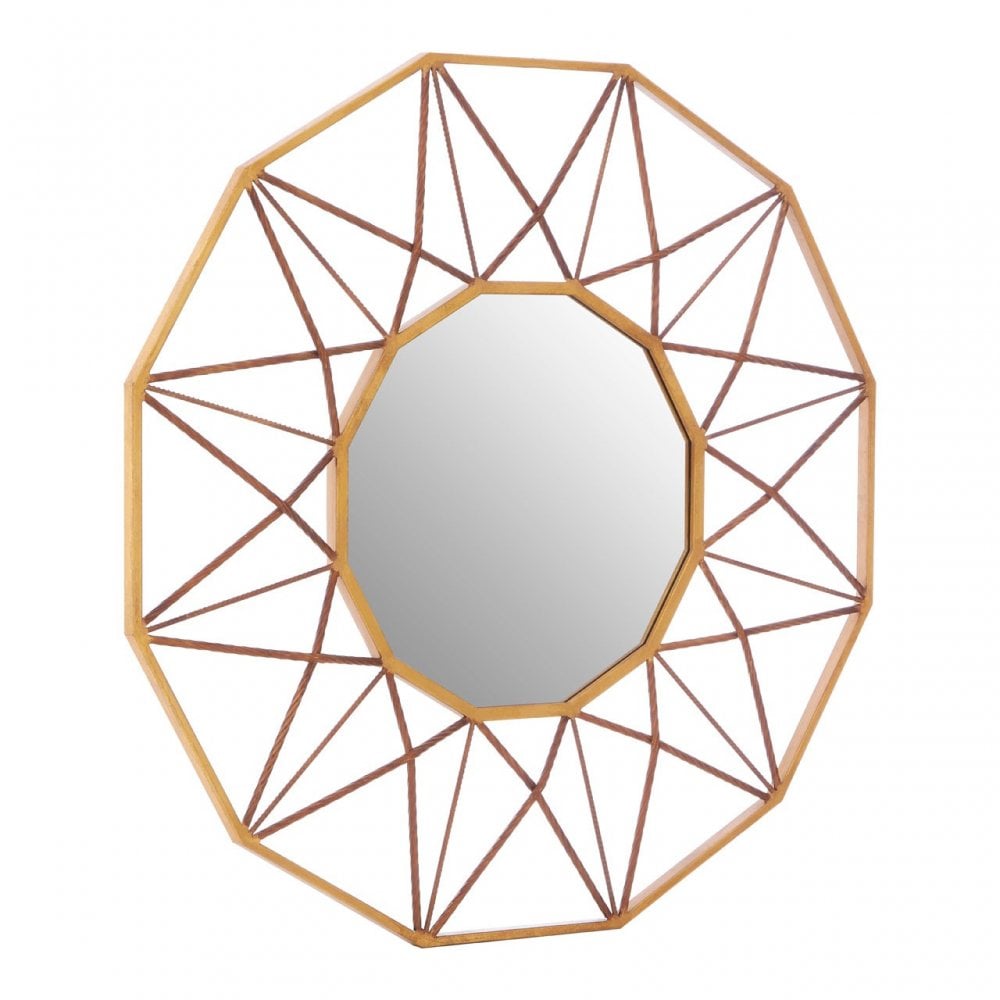 Zodiac Geo Wall Mirror, Glass, Gold