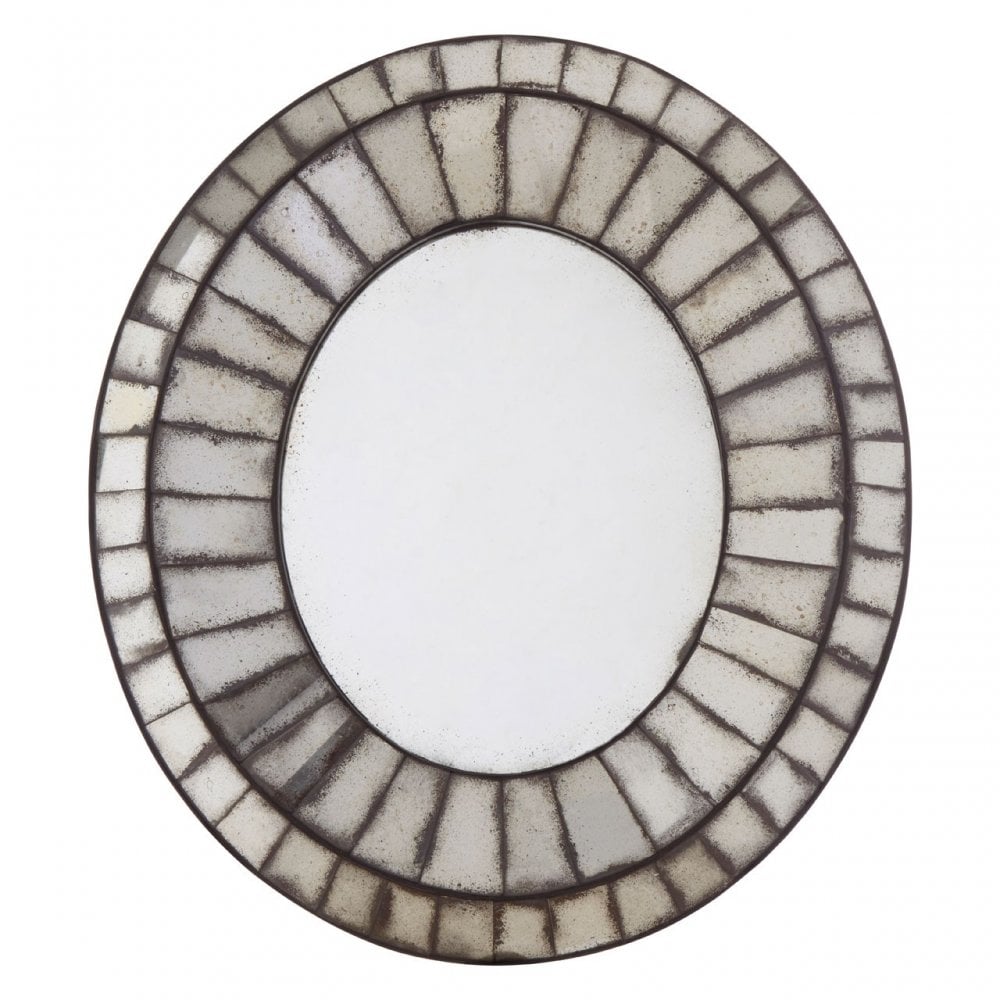 Rizzar Oval 3D Mozaic Wall Mirror, Glass, Plywood