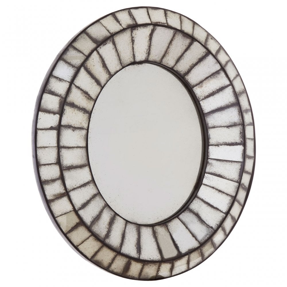 Rizzar Oval 3D Mozaic Wall Mirror, Glass, Plywood