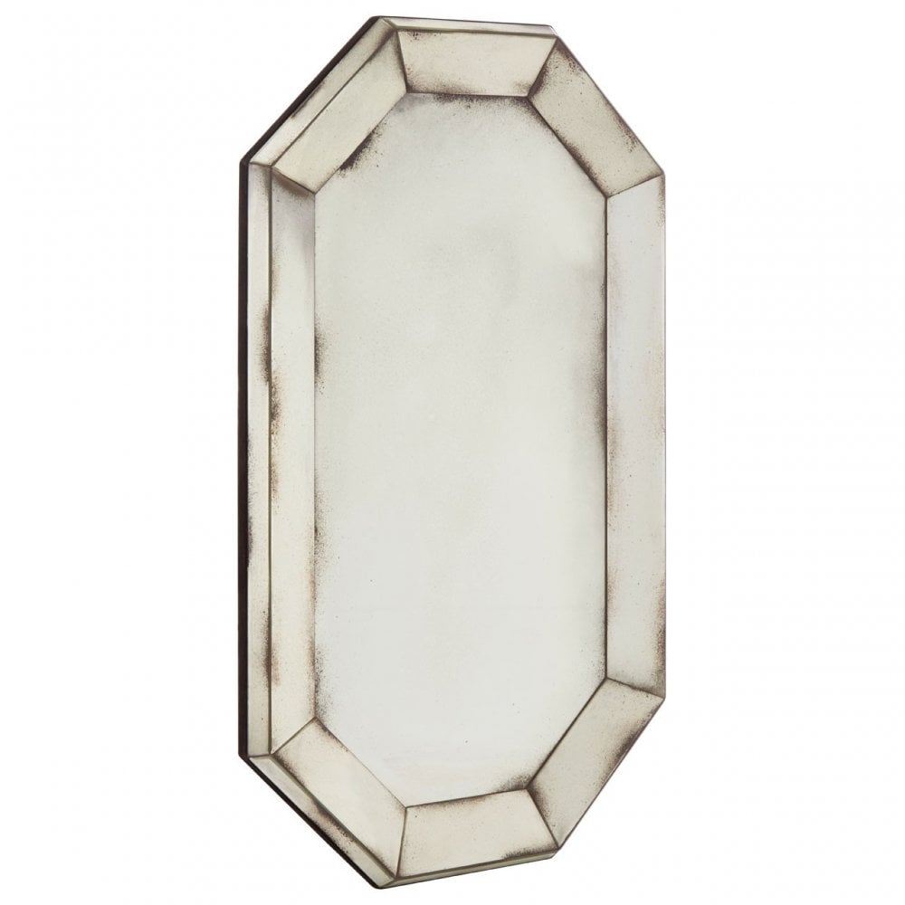 Rizzar Venetian Wall Mirror, Glass, Plywood, Black