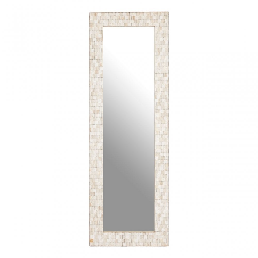 Festuel Rectangular Wall Mirror, Mirrored Glass, Teak, White