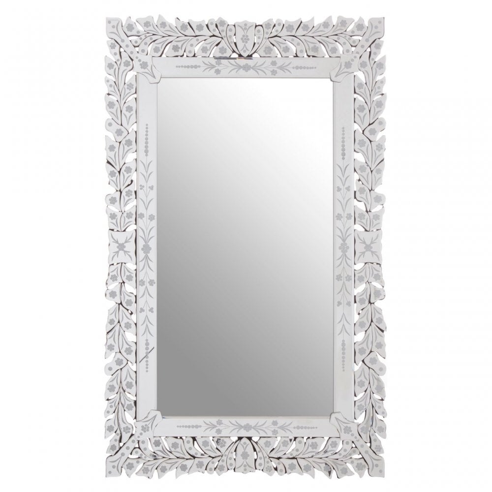 Gracie Wall Mirror, Crystal Mirror, Silver