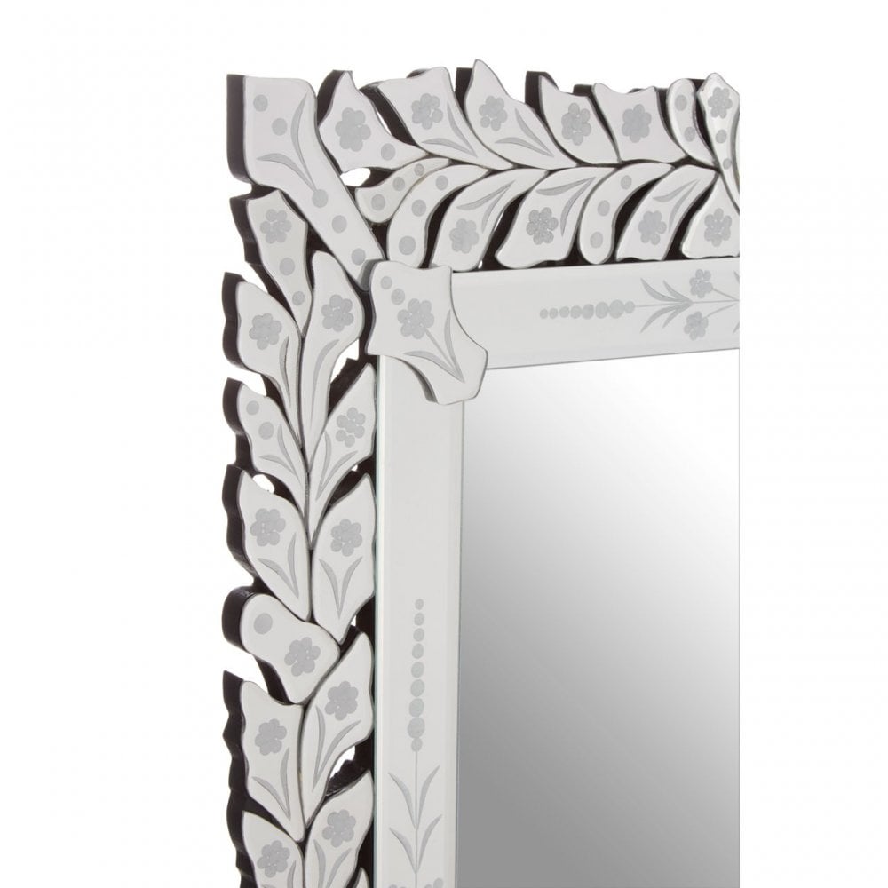 Gracie Wall Mirror, Crystal Mirror, Silver