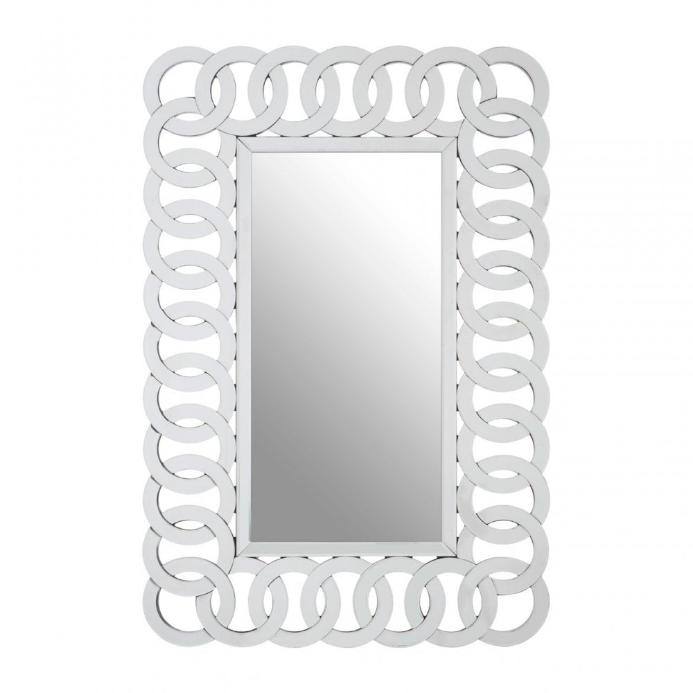 Ginna Wall Mirror, Crystal Mirror, Silver