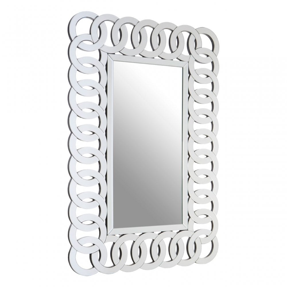 Ginna Wall Mirror, Crystal Mirror, Silver