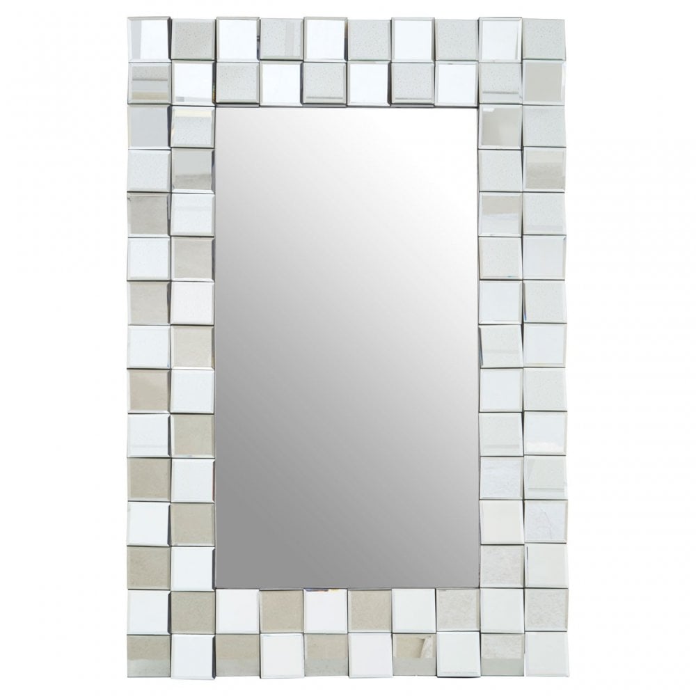 Gota Wall Mirror, Crystal Mirror, Silver