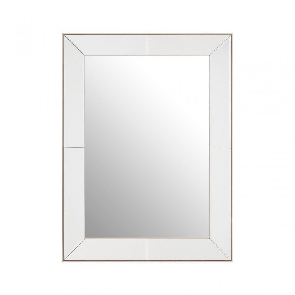 Mack Wall Mirror, Mirrored Glass, Clear