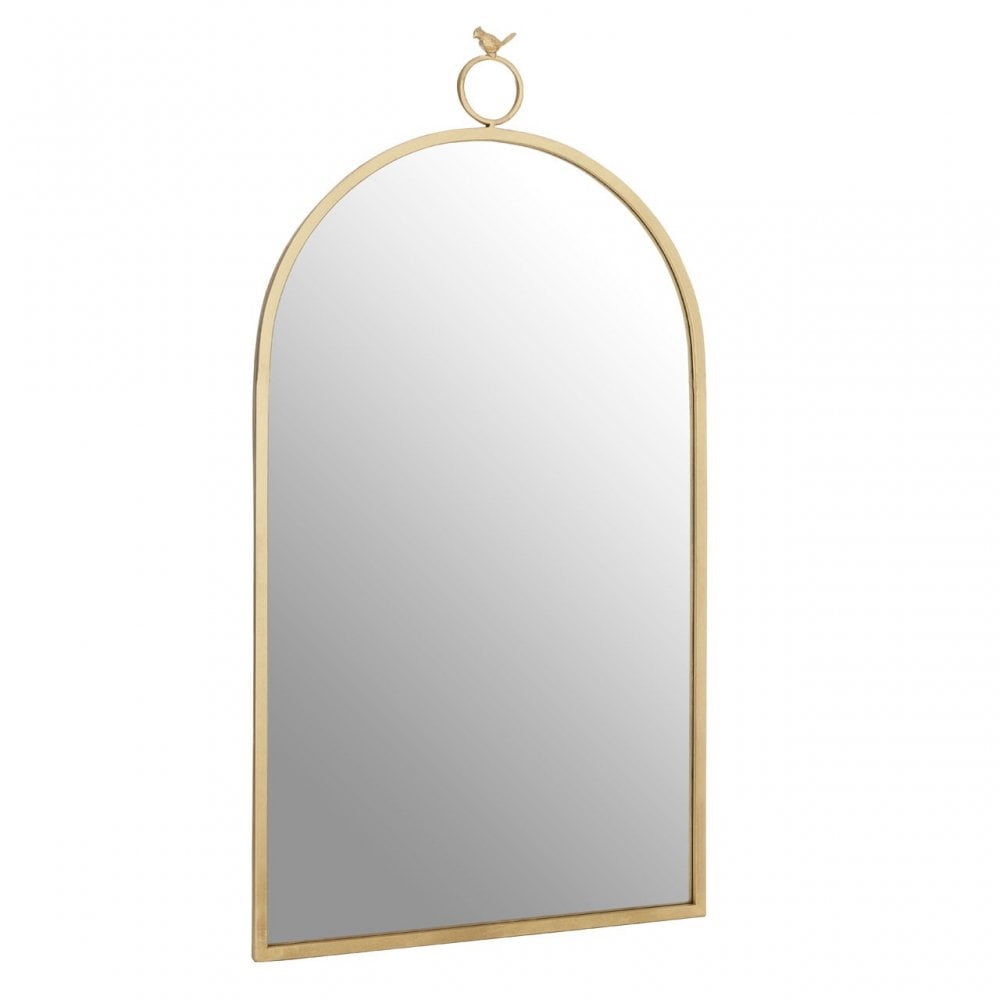 Farran Bird Top Wall Mirror, Glass, Iron, Champagne