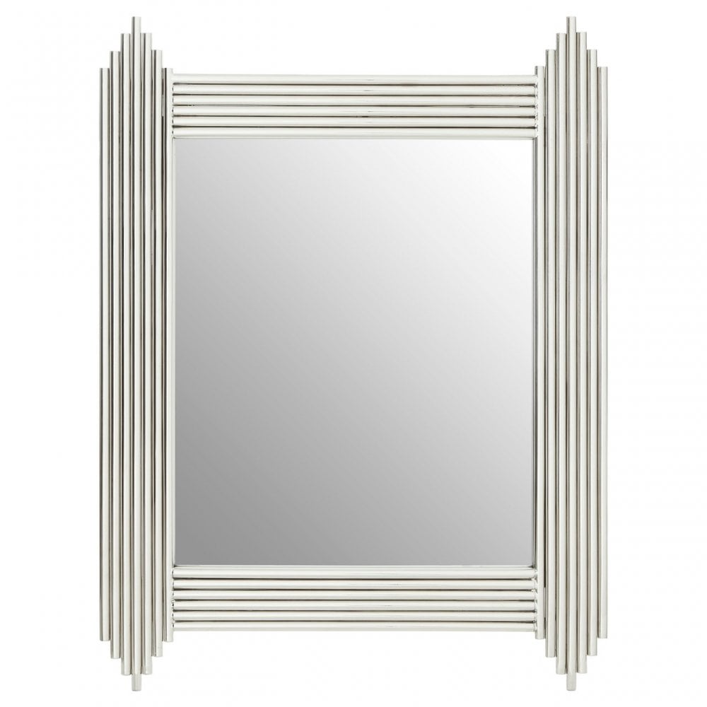 Clarice Wall Mirror, Mirrored Glass, Stainless Steel, Silver