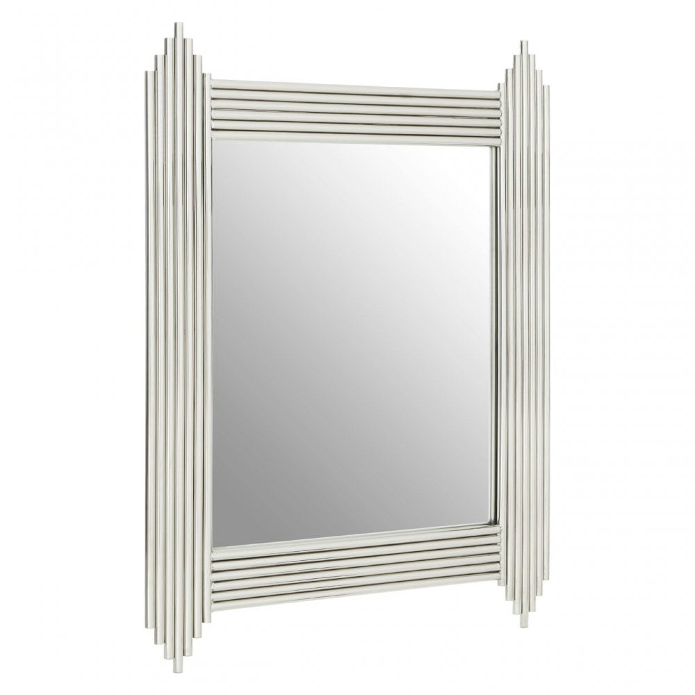 Clarice Wall Mirror, Mirrored Glass, Stainless Steel, Silver