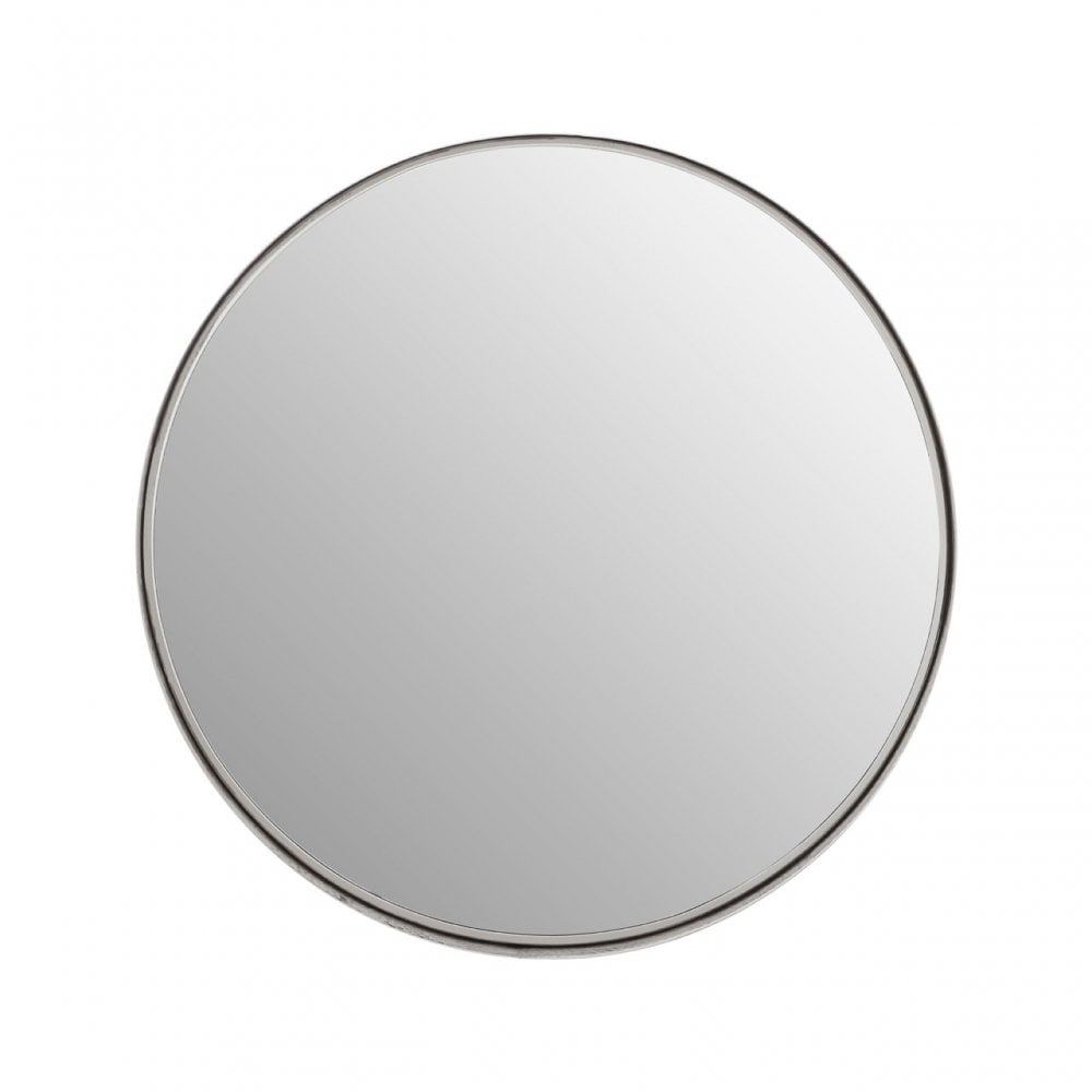 Leonov Small Round Recessed Mirror, Mirrored Glass, Stainless Steel