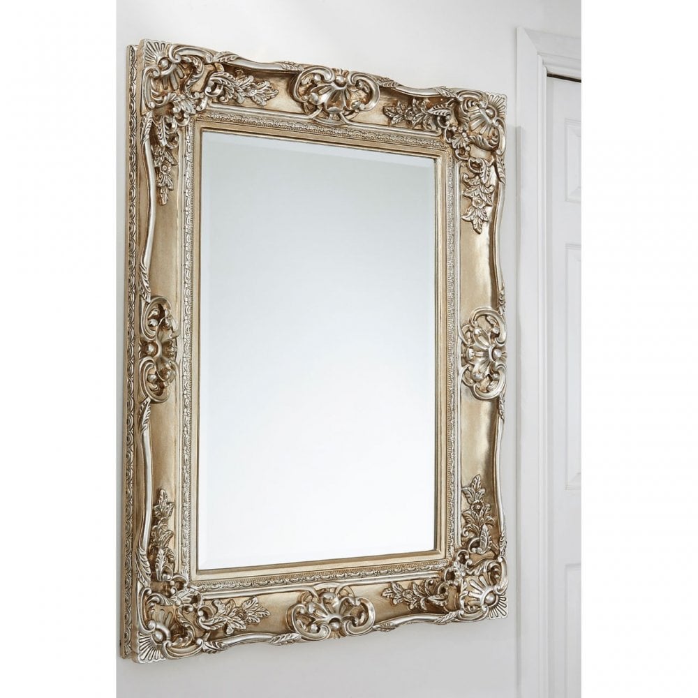 Ornate Decorative Edge Wall Mirror, Mirrored Glass, Gold