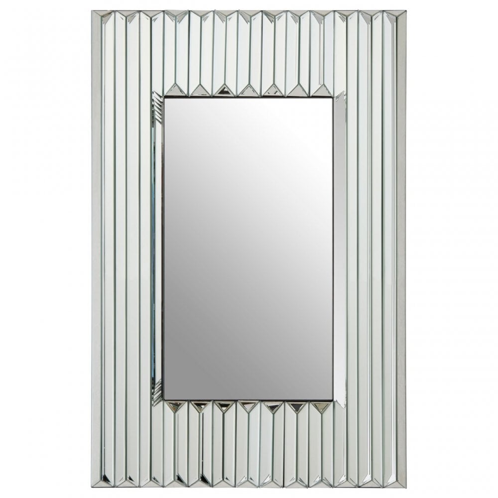 Ruta Wall Mirror, Wood, Mirrored Glass, Silver