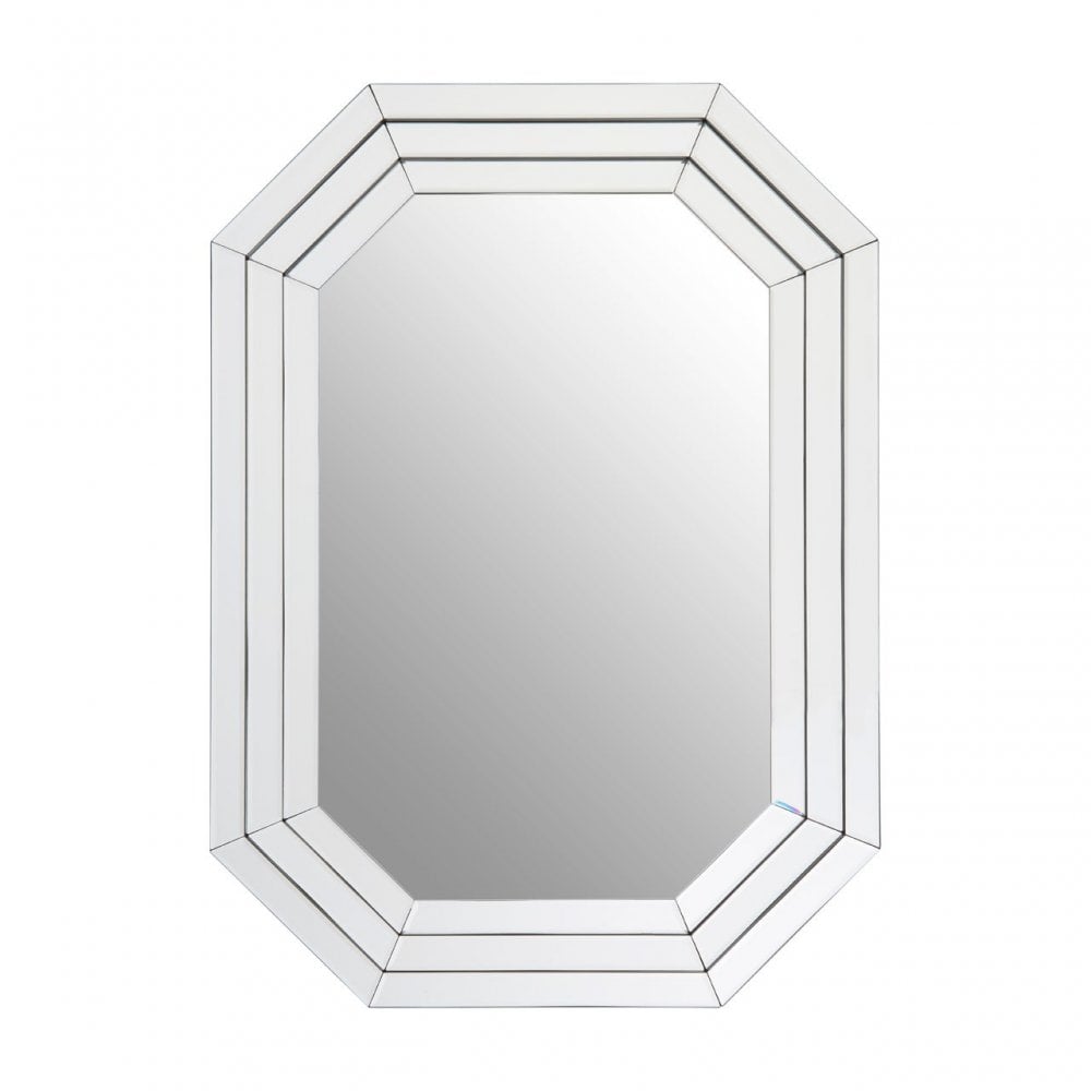 Raya Wall Mirror, Wood, Mirrored Glass, Silver