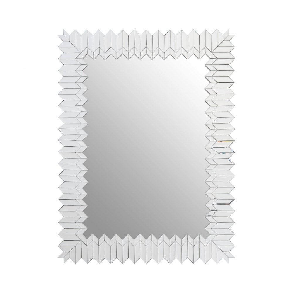 Rabia Wall Mirror, Wood, Mirrored Glass, Silver