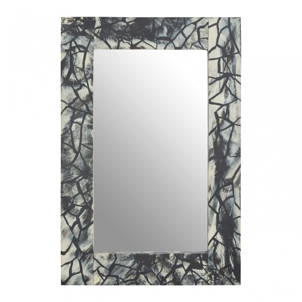 Kurl Wall Mirror, Iron, Mirrored Glass, Grey