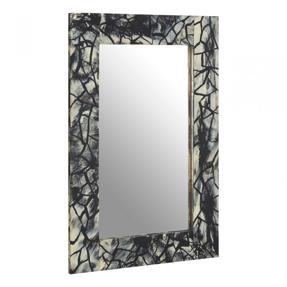 Kurl Wall Mirror, Iron, Mirrored Glass, Grey