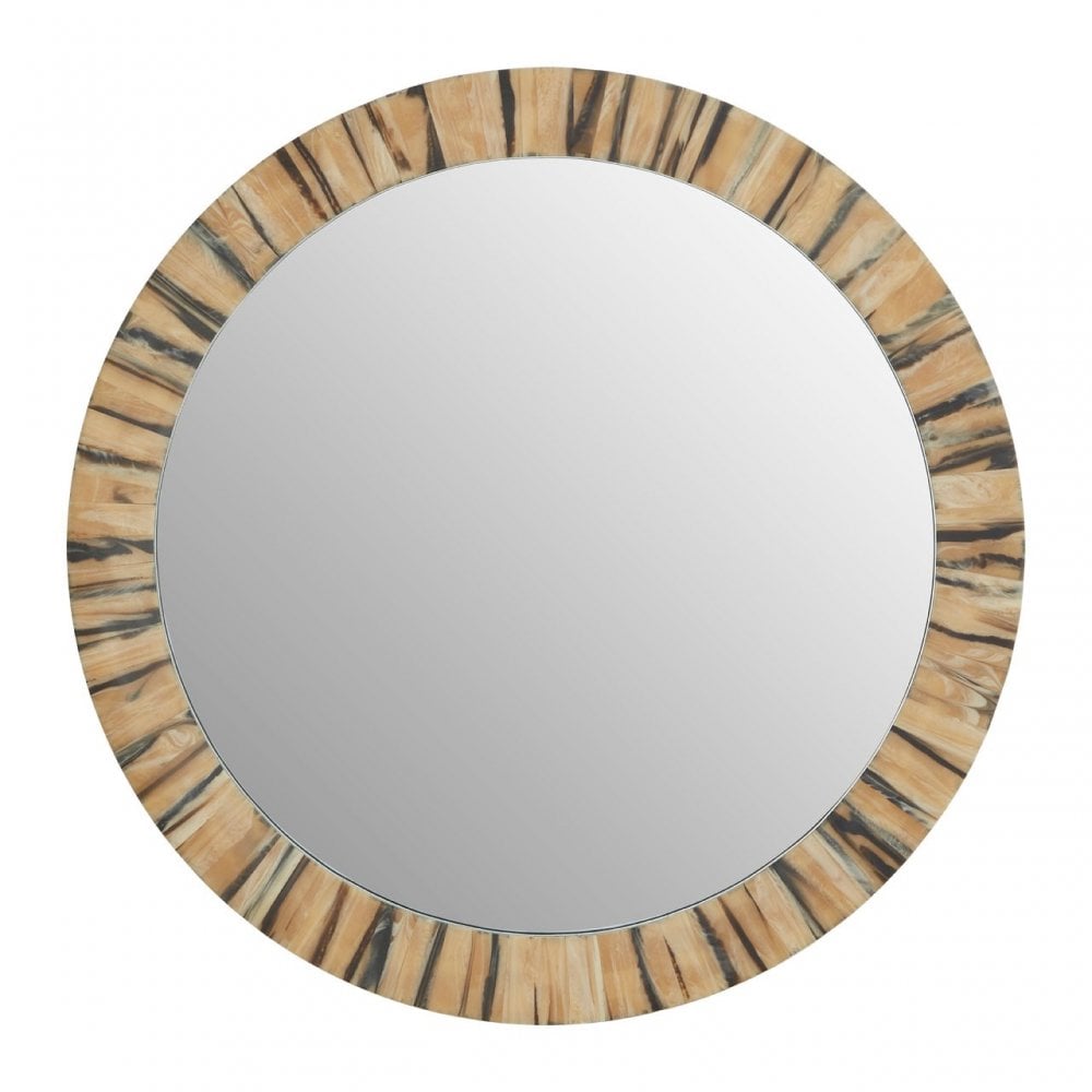 Rova Round Wall Mirror, Mirrored Glass, Gold