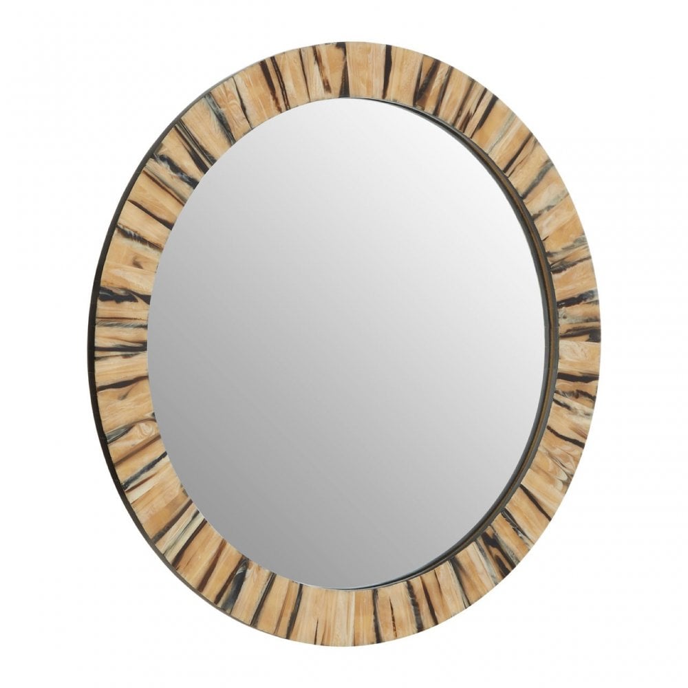 Rova Round Wall Mirror, Mirrored Glass, Gold