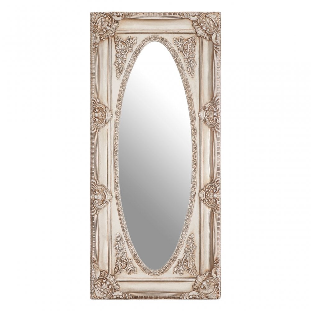 LaMon LaMon Marseille Champagne Oval Border Wall Mirror, Fibreglass, Mirrored Glass, Silver