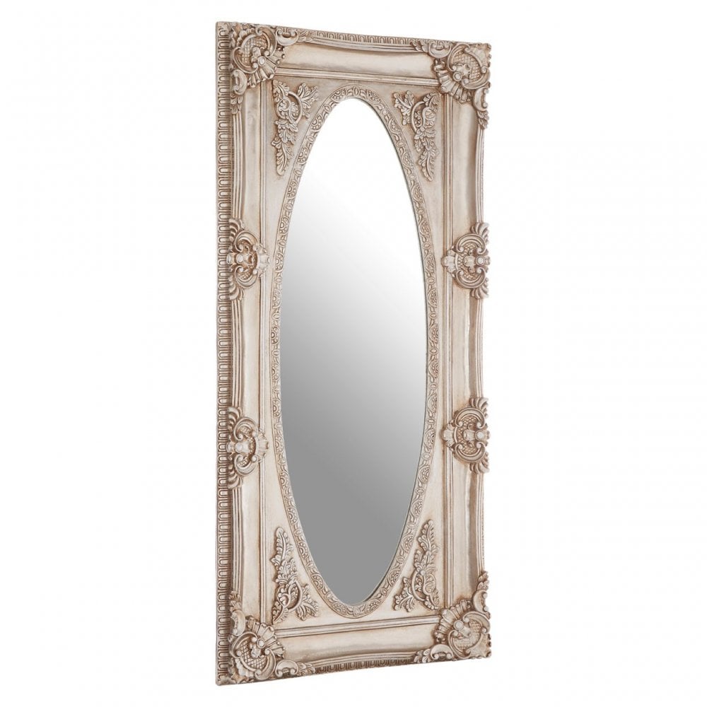 LaMon LaMon Marseille Champagne Oval Border Wall Mirror, Fibreglass, Mirrored Glass, Silver